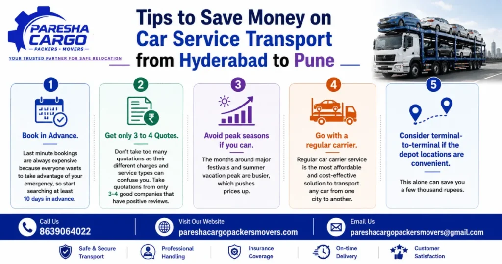 Tips to Save Money on Car Transport Service from Hyderabad to Pune